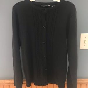 Navy button up sweater